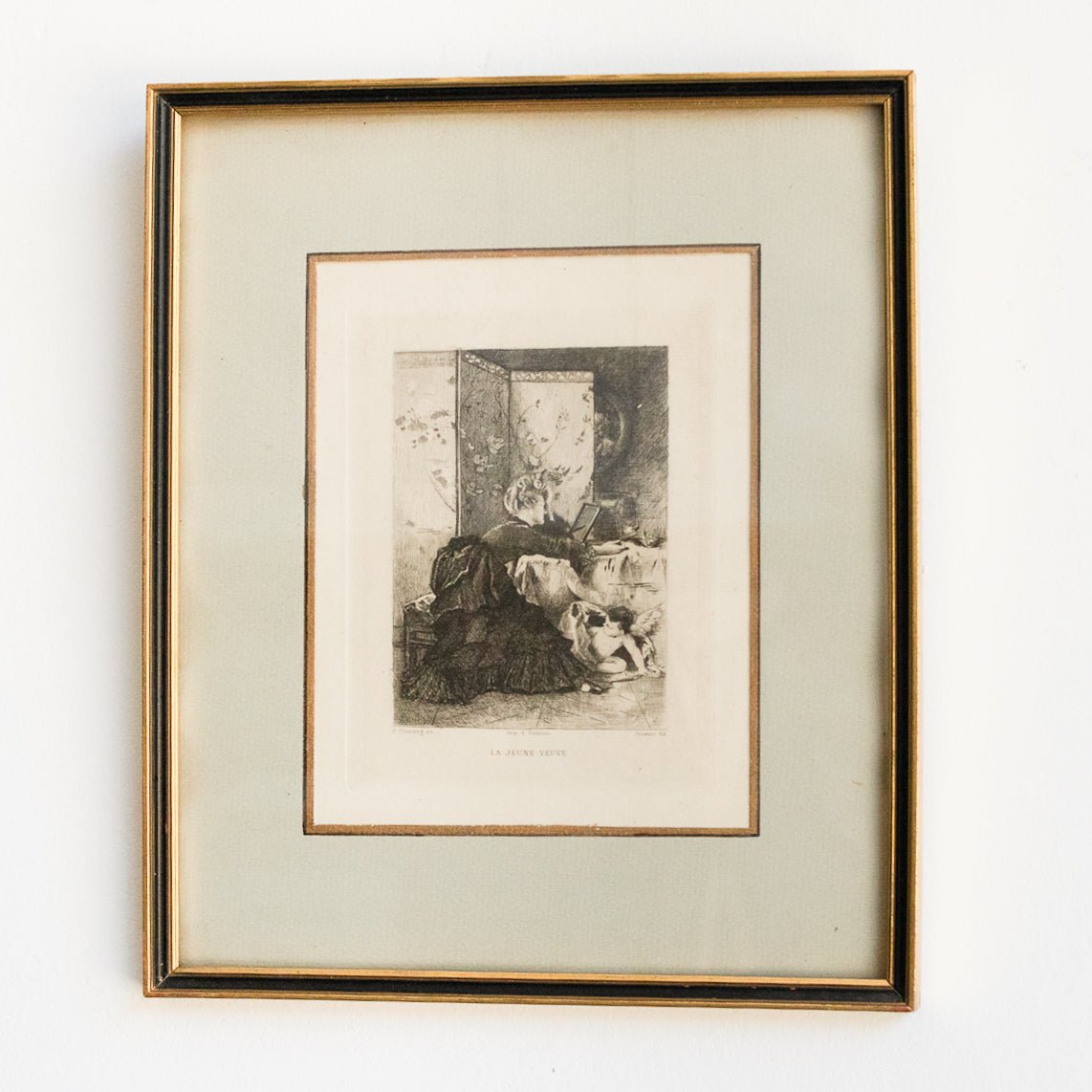 Antique Etching | La Jeune Veuve