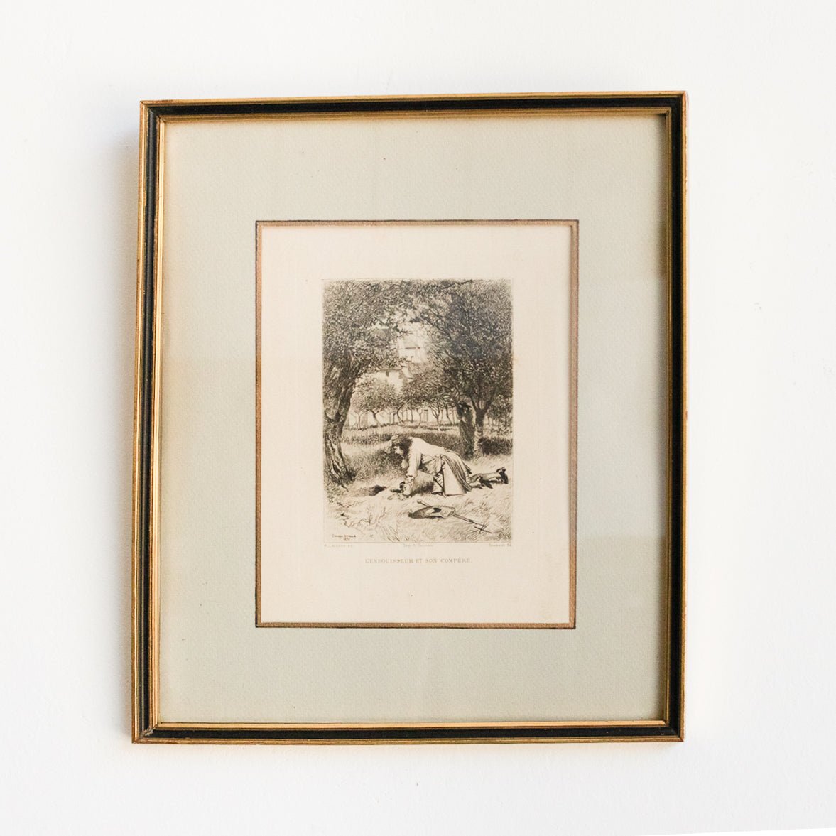 Antique Etching | L'Enfoussier Et Son Compere - elsie green - Art