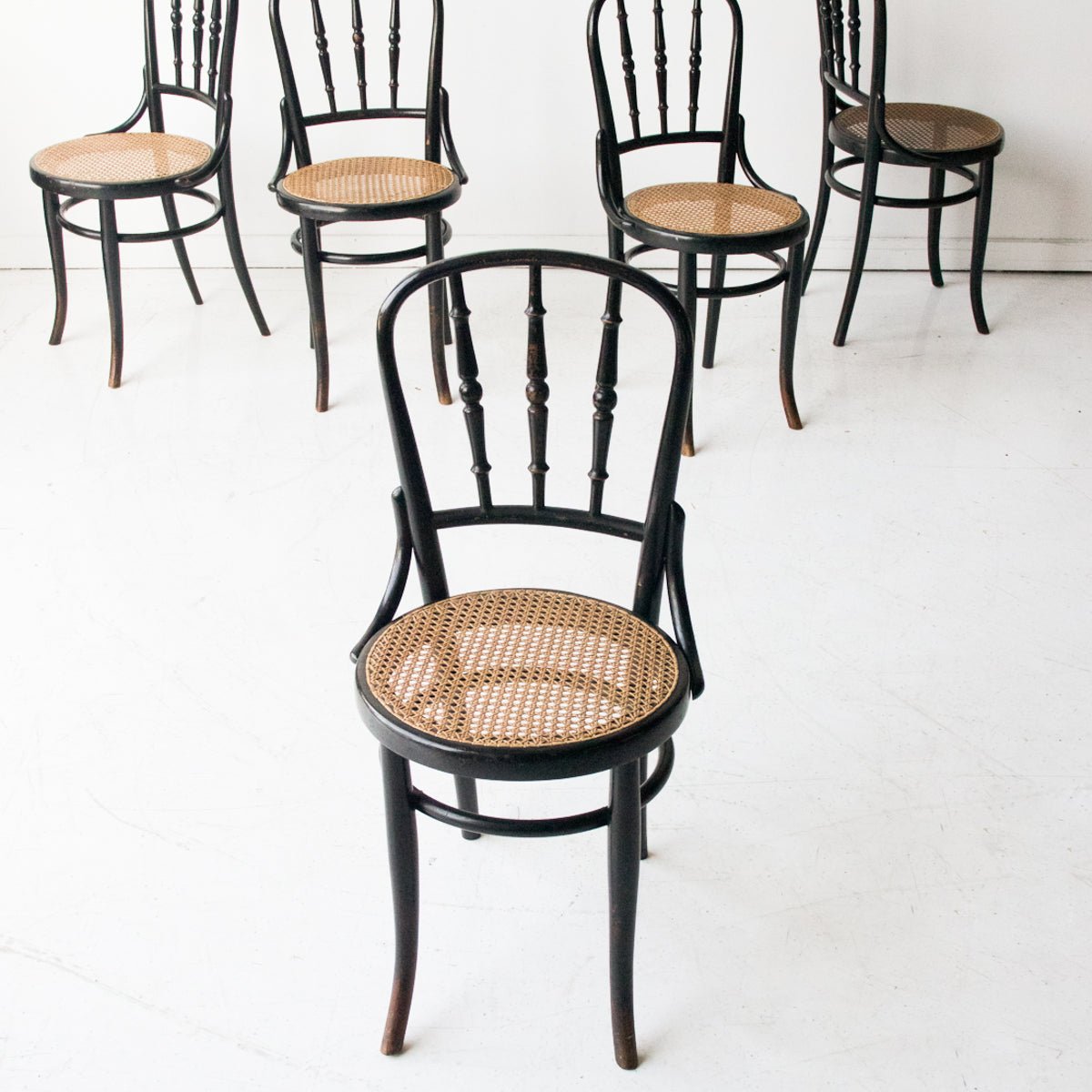 Antique Fischel Birdseye Cane Dining Chair - elsie green - Furniture