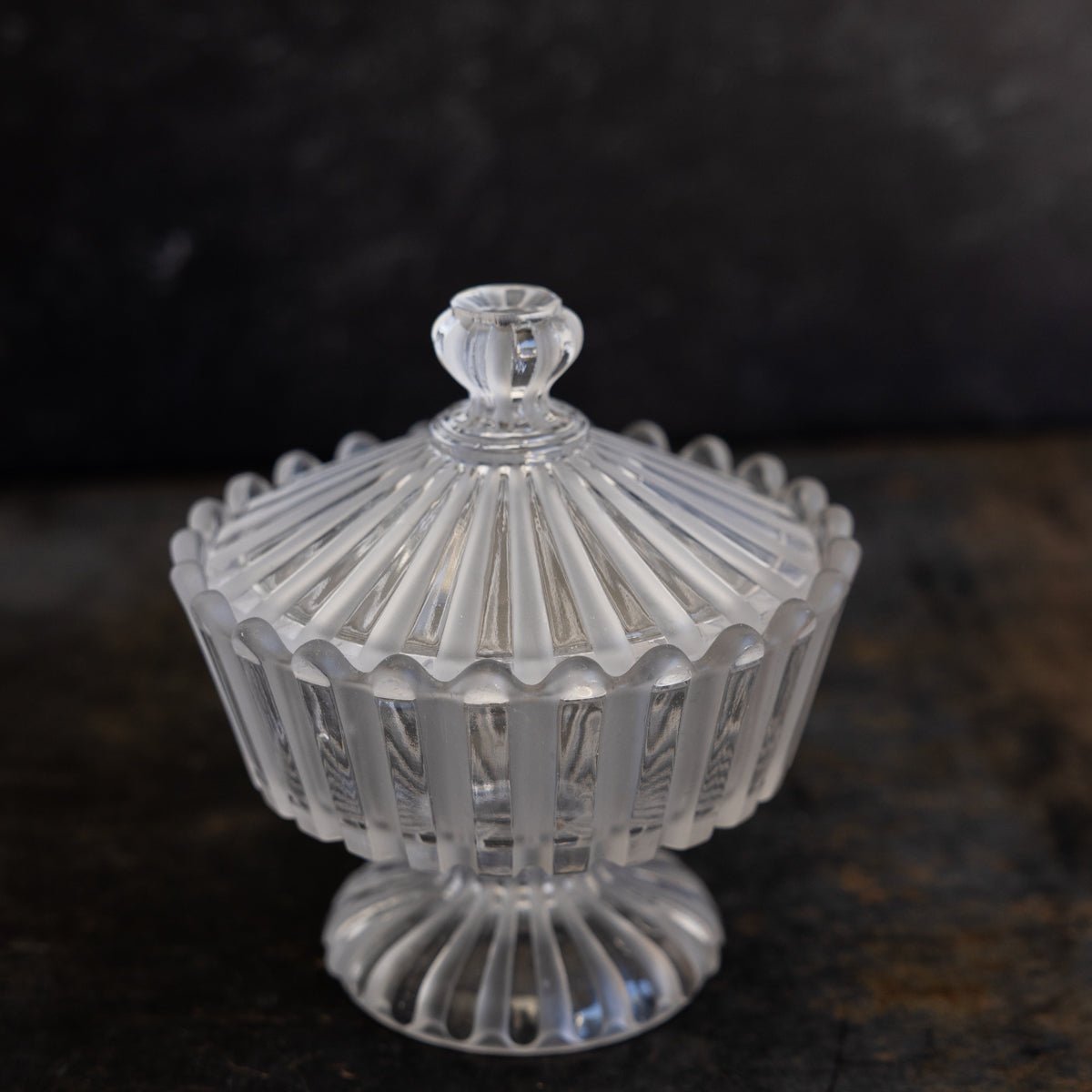 Antique Glass Candy Jar - elsie green - decor