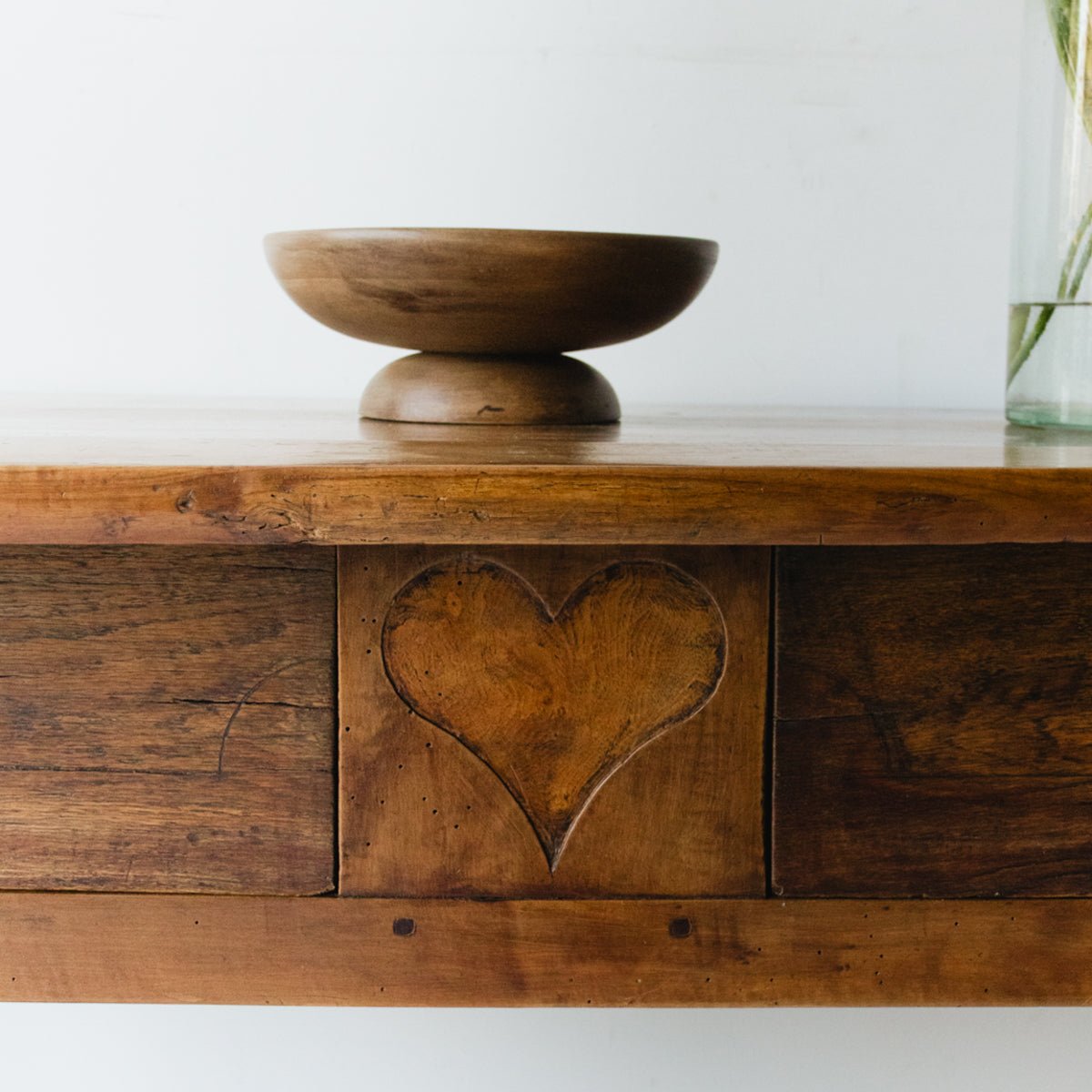 Antique Hand Carved Heart Island - elsie green - furniture