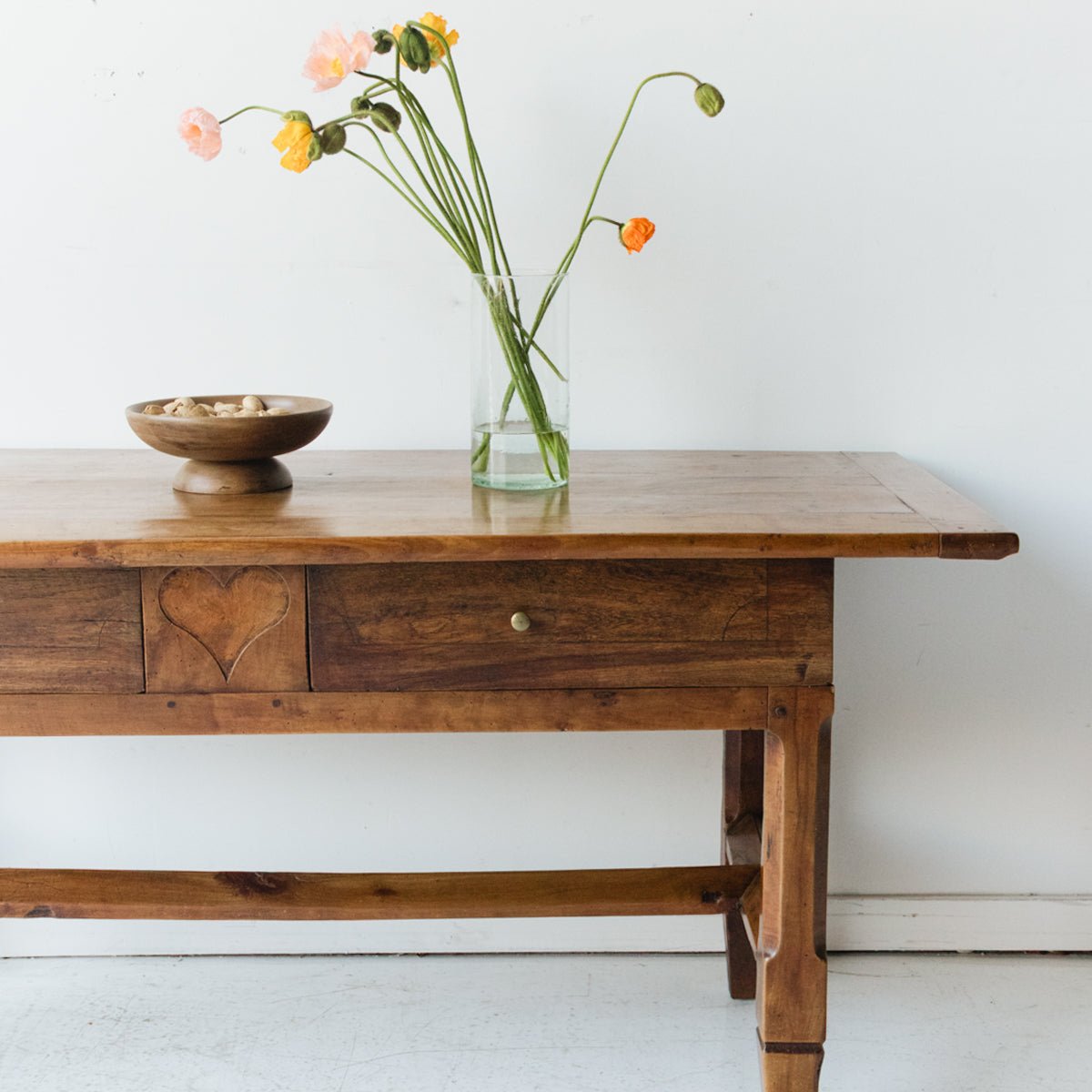 Antique Hand Carved Heart Island - elsie green - furniture