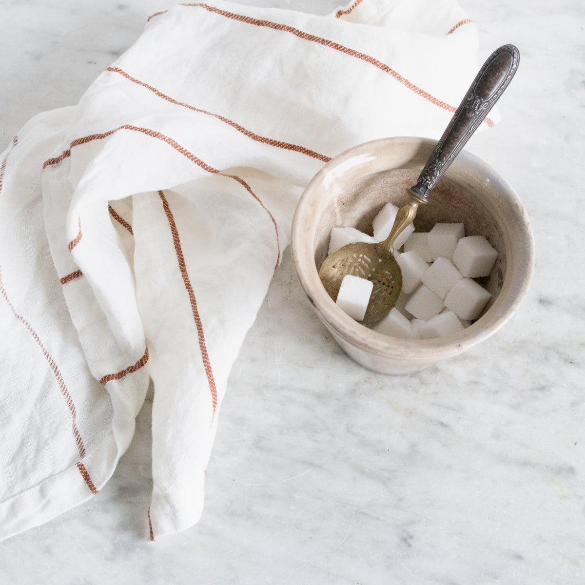 Antique Ironstone Confiture Crock & Brass Spoon - elsie green - the french kitchen