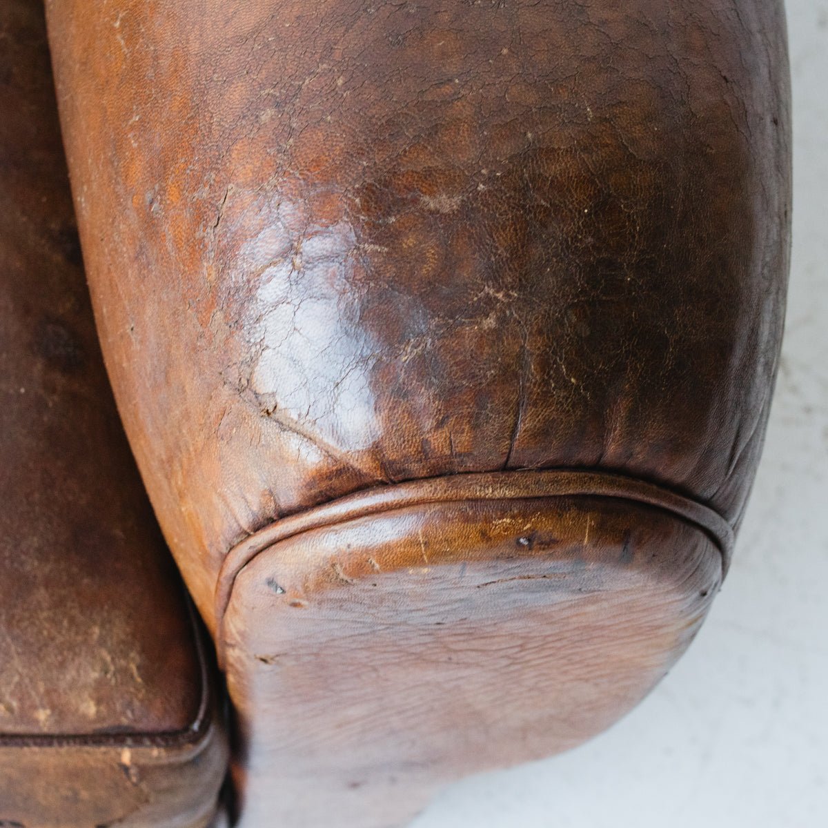 Antique Leather Club Chair - elsie green - furniture