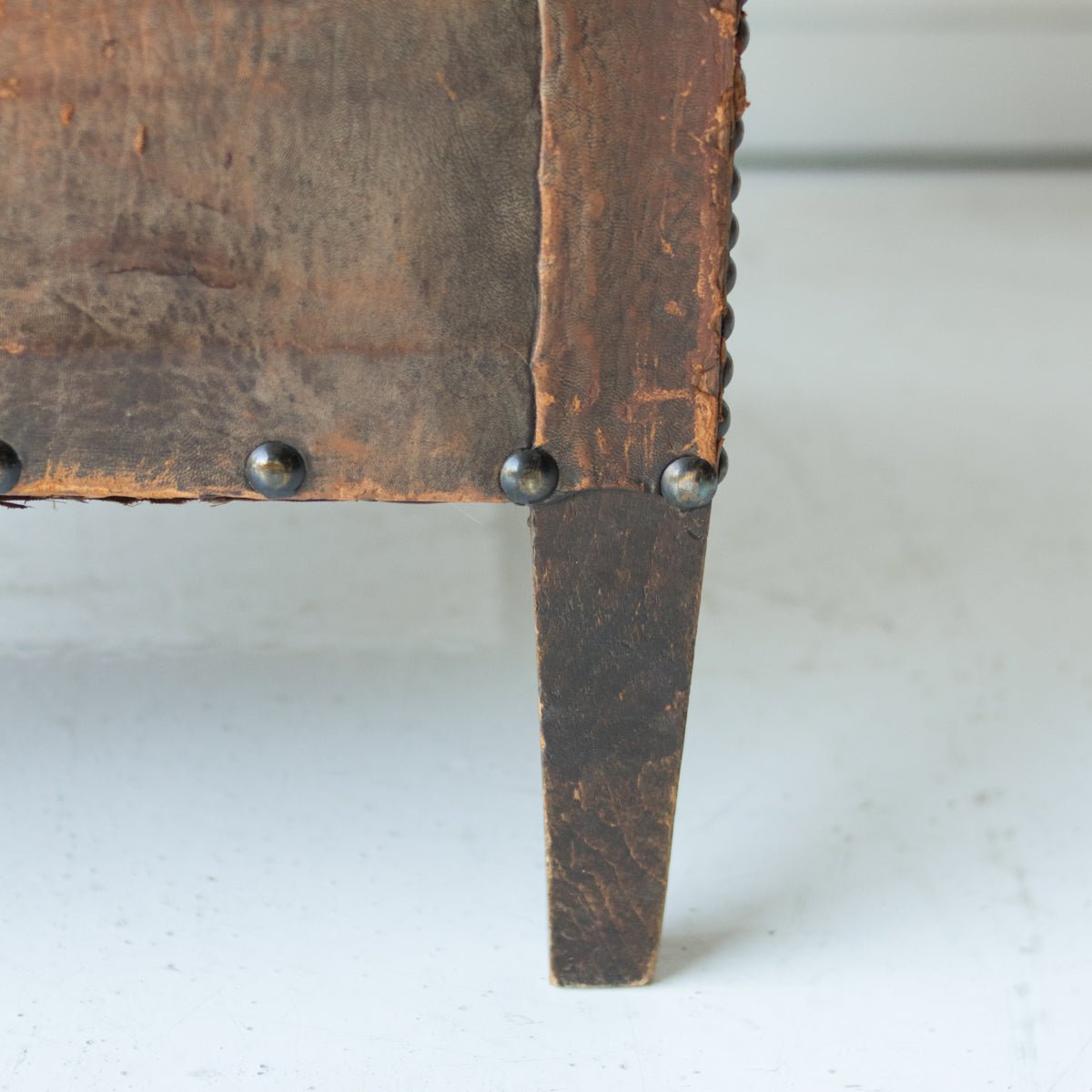 Antique Leather Club Chair - elsie green - furniture