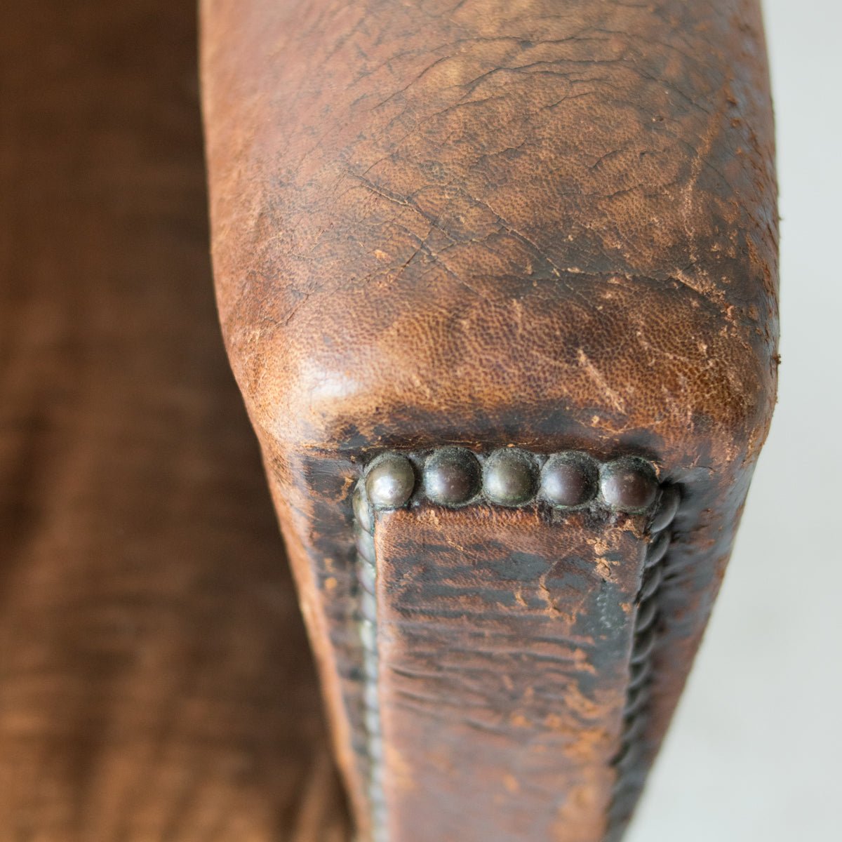 Antique Leather Club Chair - elsie green - furniture