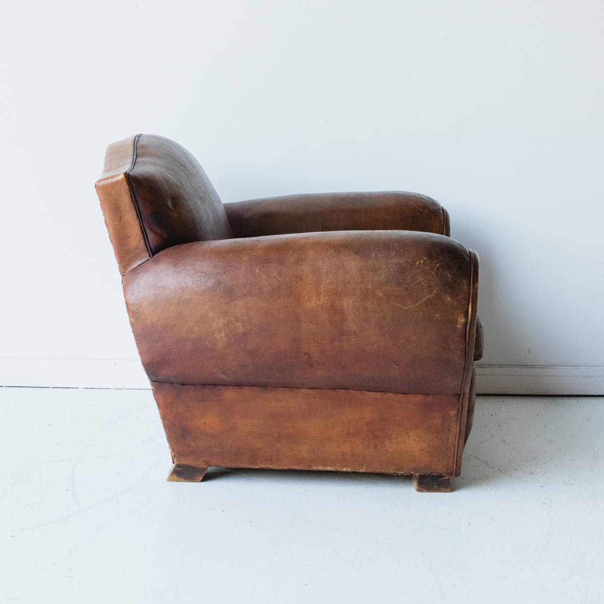 Antique Leather Club Chair - elsie green - furniture