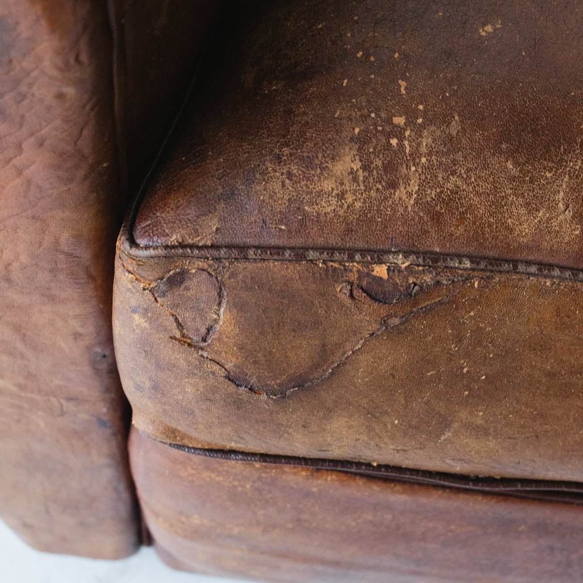 Antique Leather Club Chair - elsie green - furniture