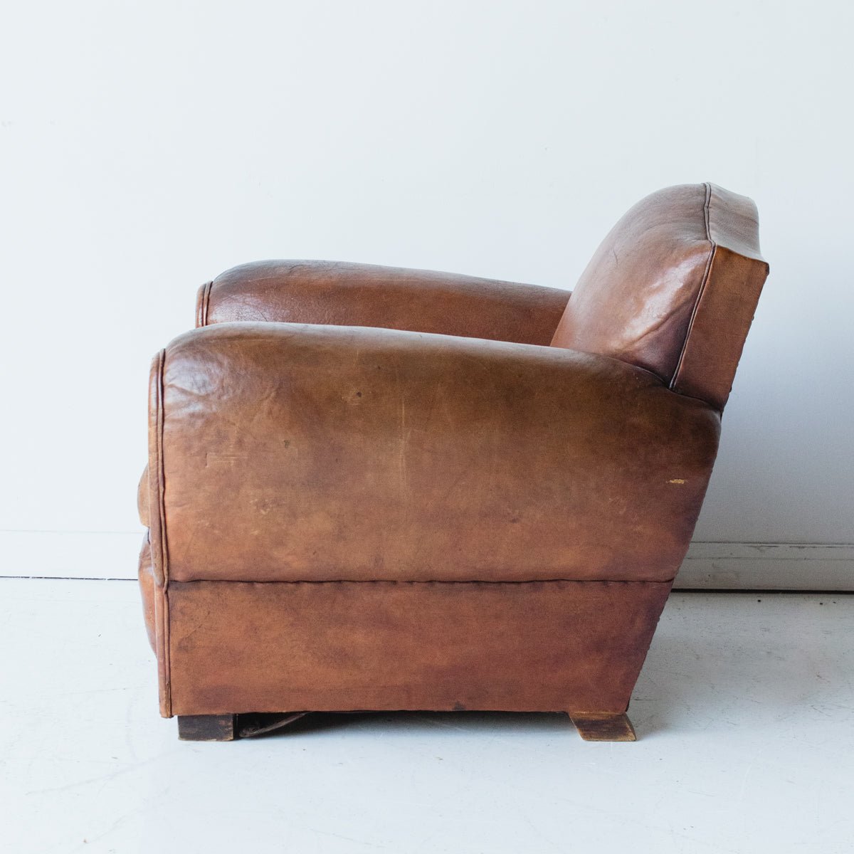 Antique Leather Club Chair - elsie green - furniture