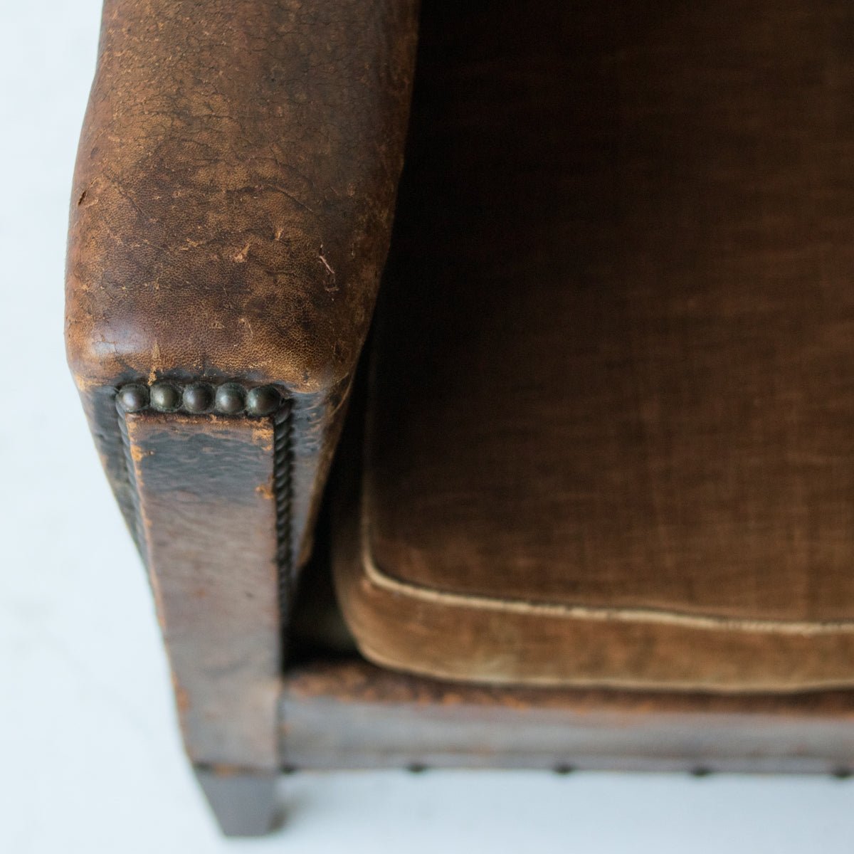 Antique Leather Club Chair - elsie green - furniture