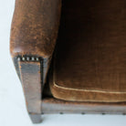 Antique Leather Club Chair - elsie green - furniture