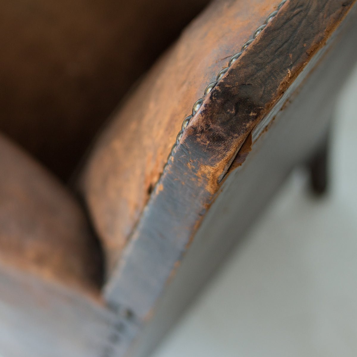 Antique Leather Club Chair - elsie green - furniture