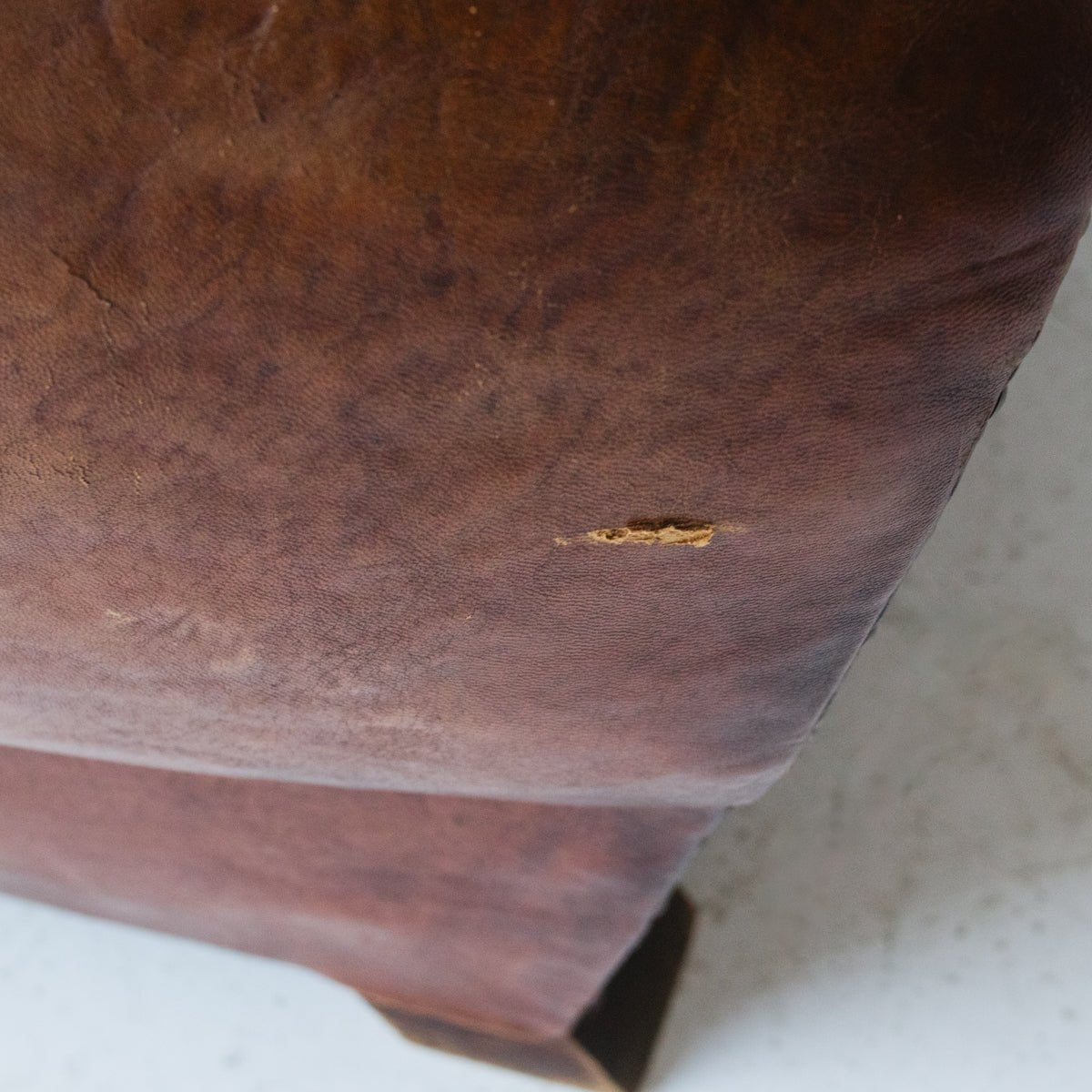 Antique Leather Club Chair - elsie green - furniture