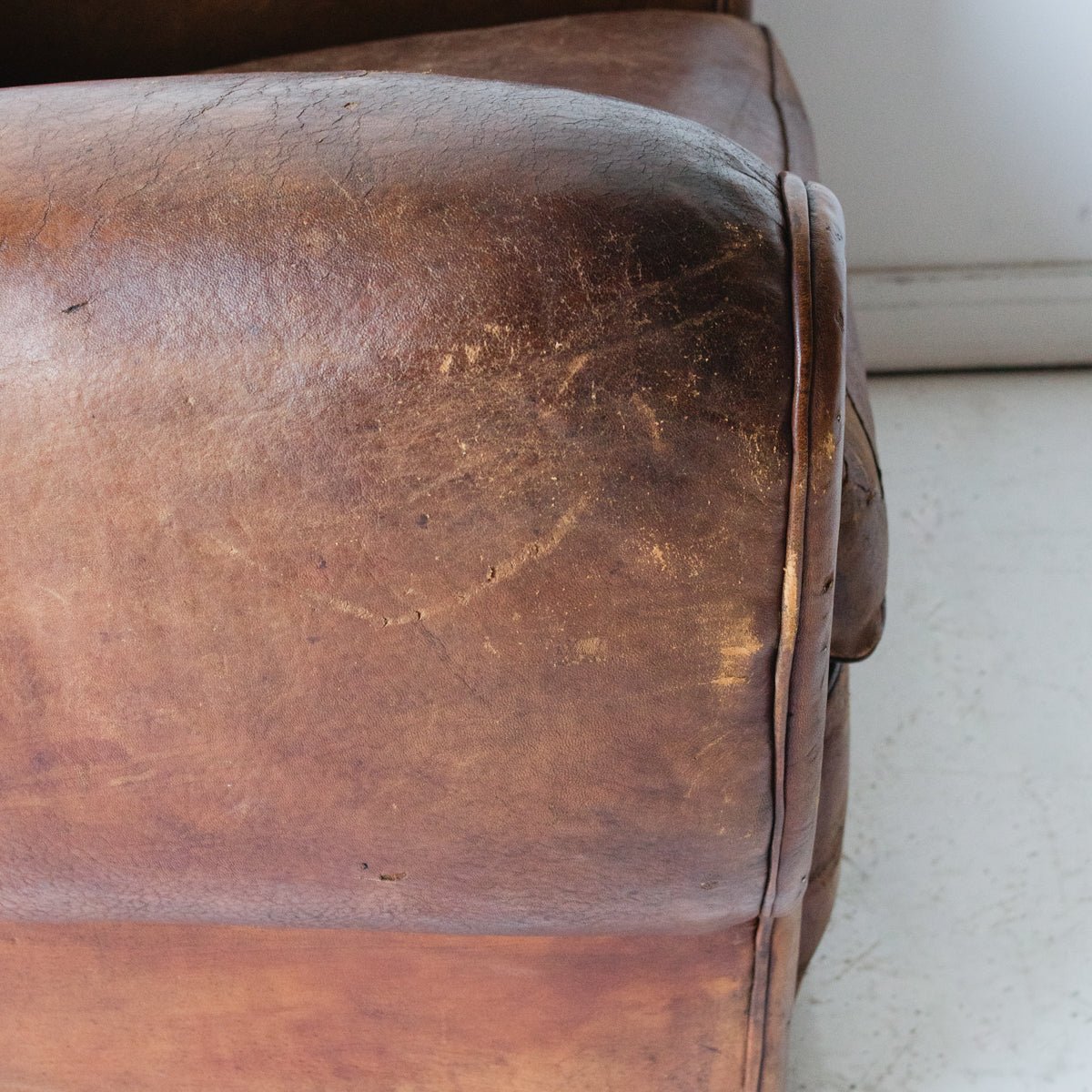 Antique Leather Club Chair - elsie green - furniture