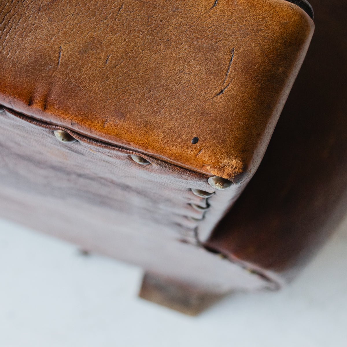 Antique Leather Club Chair - elsie green - furniture