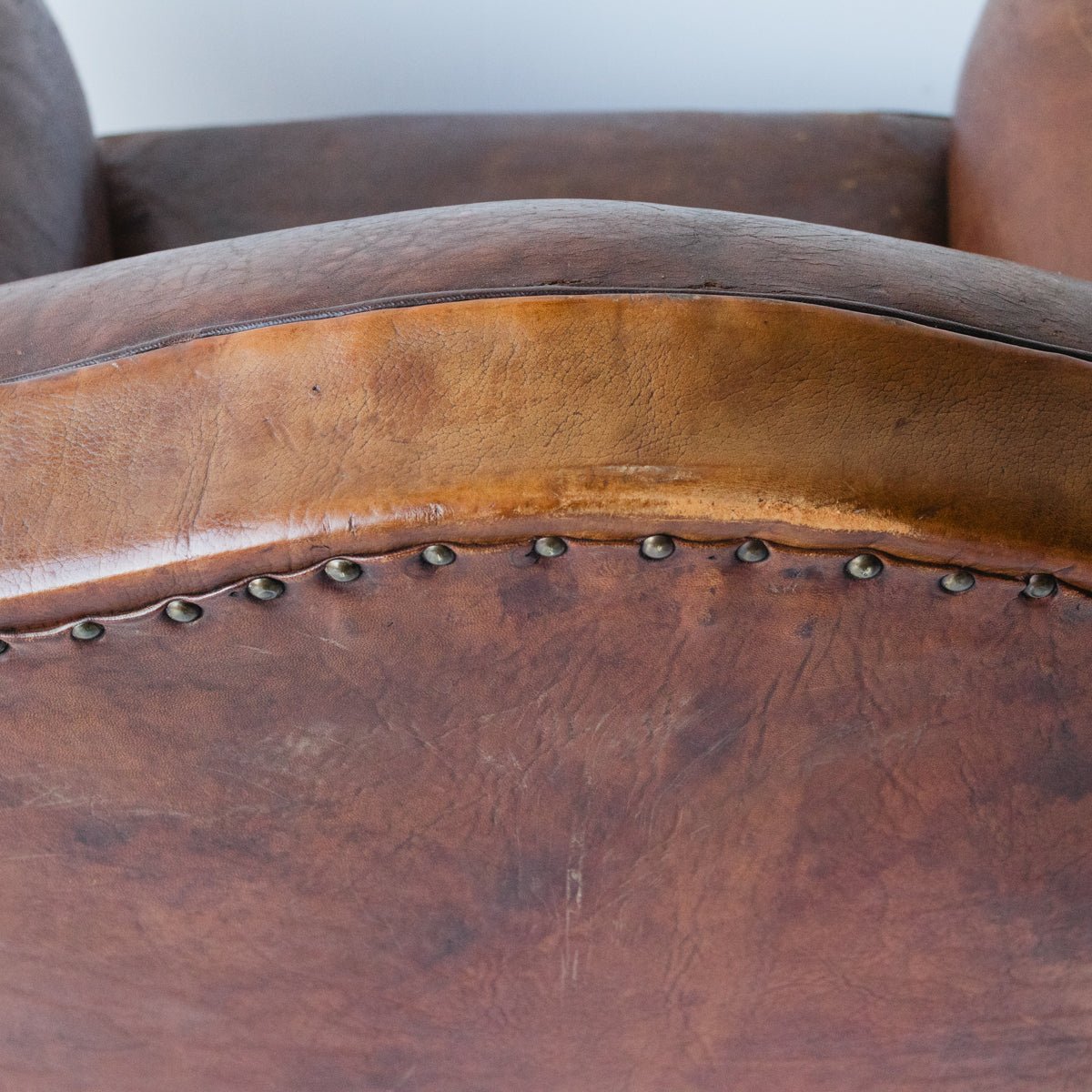 Antique Leather Club Chair - elsie green - furniture