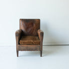 Antique Leather Club Chair - elsie green - furniture