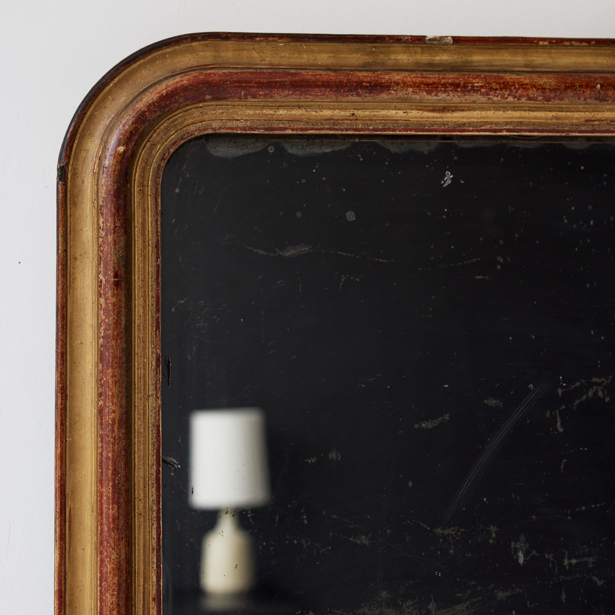 Antique Louis Philippe Mirror with Red Clay Bole | 23.5 x 30.25 - elsie green - decor