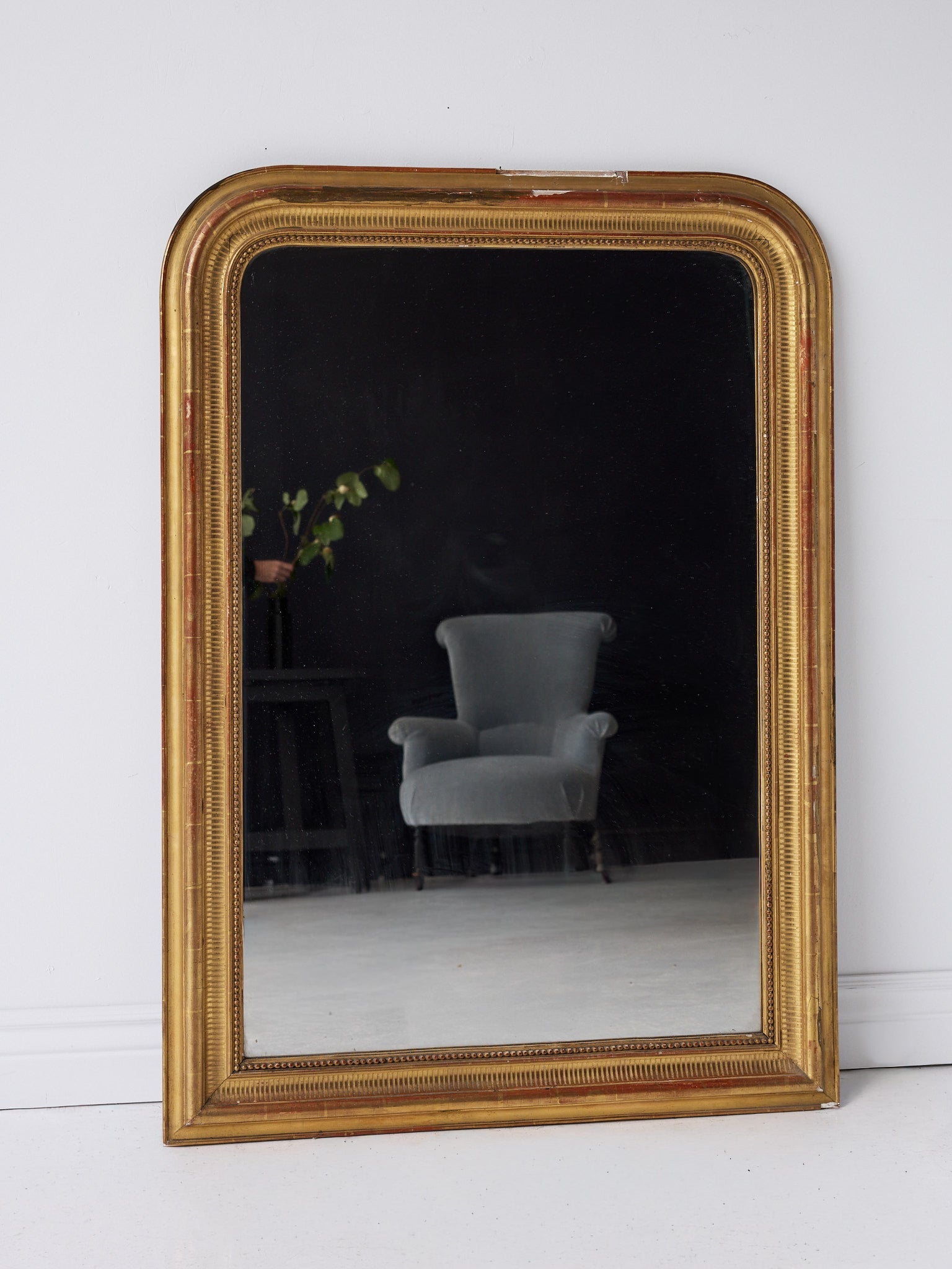 Antique Louis Philippe Mirror with Red Clay Bole | 36 x 50 - elsie green - decor