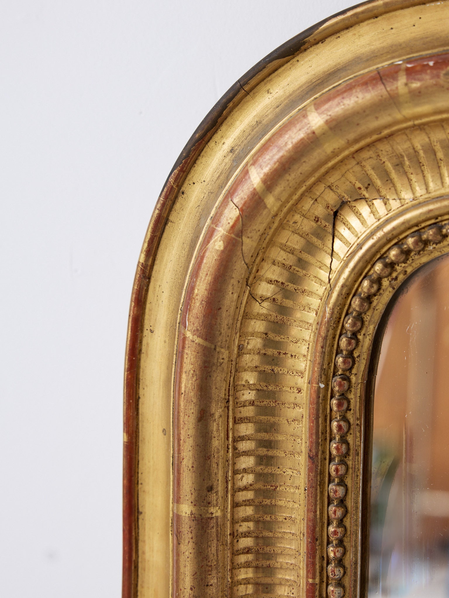 Antique Louis Philippe Mirror with Red Clay Bole | 36 x 50 - elsie green - decor