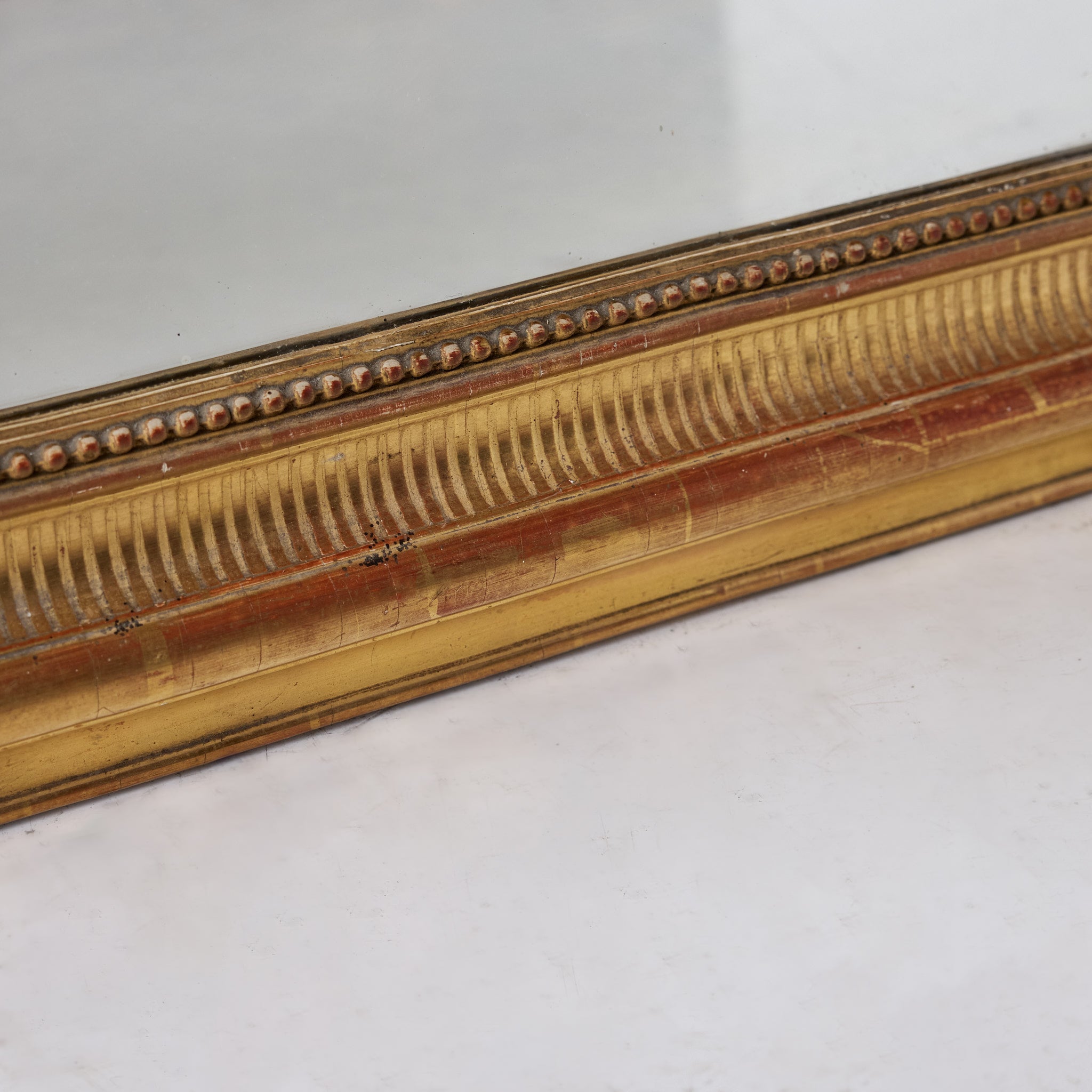 Antique Louis Philippe Mirror with Red Clay Bole | 36 x 50 - elsie green - decor