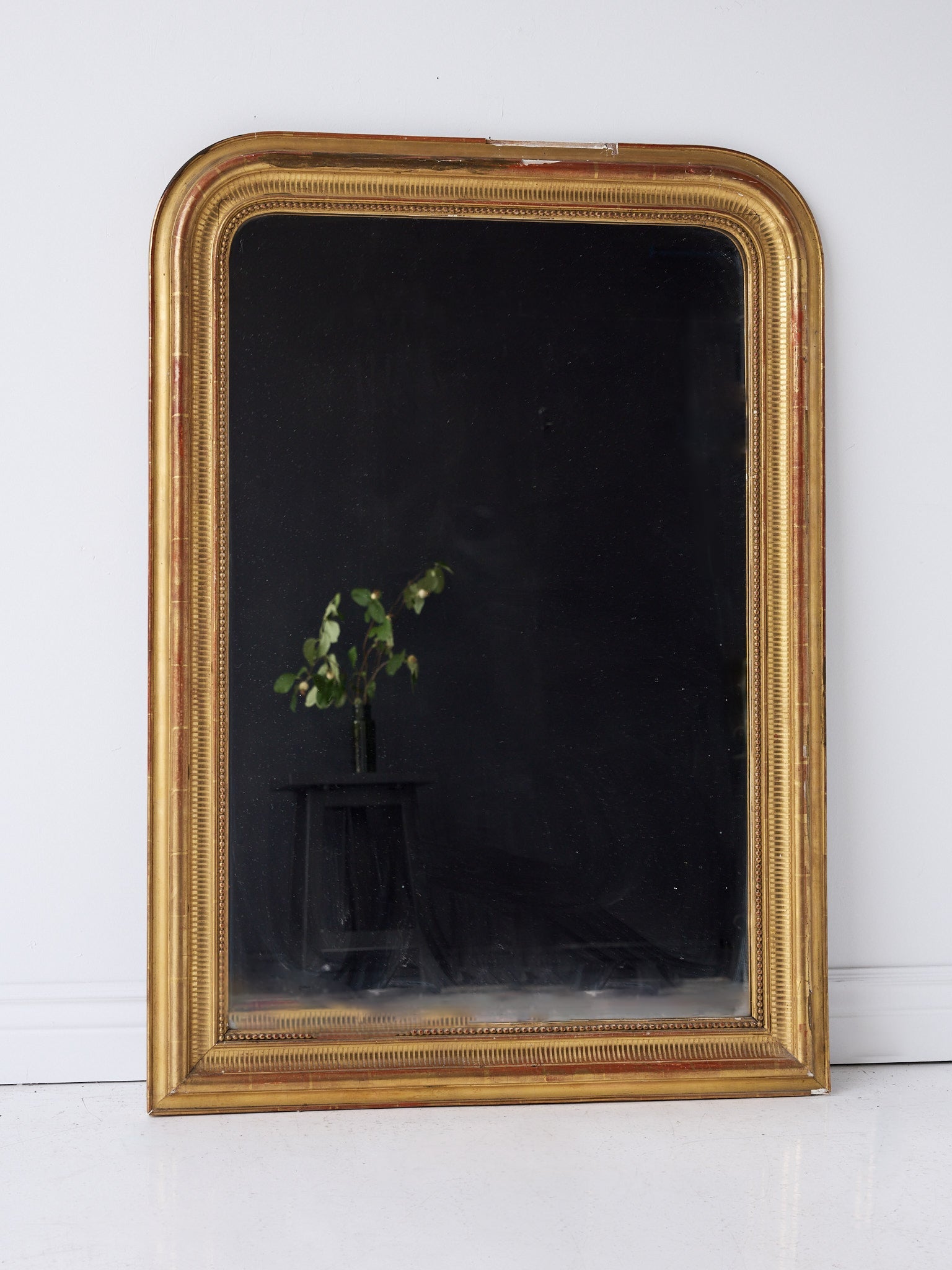 Antique Louis Philippe Mirror with Red Clay Bole | 36 x 50 - elsie green - decor