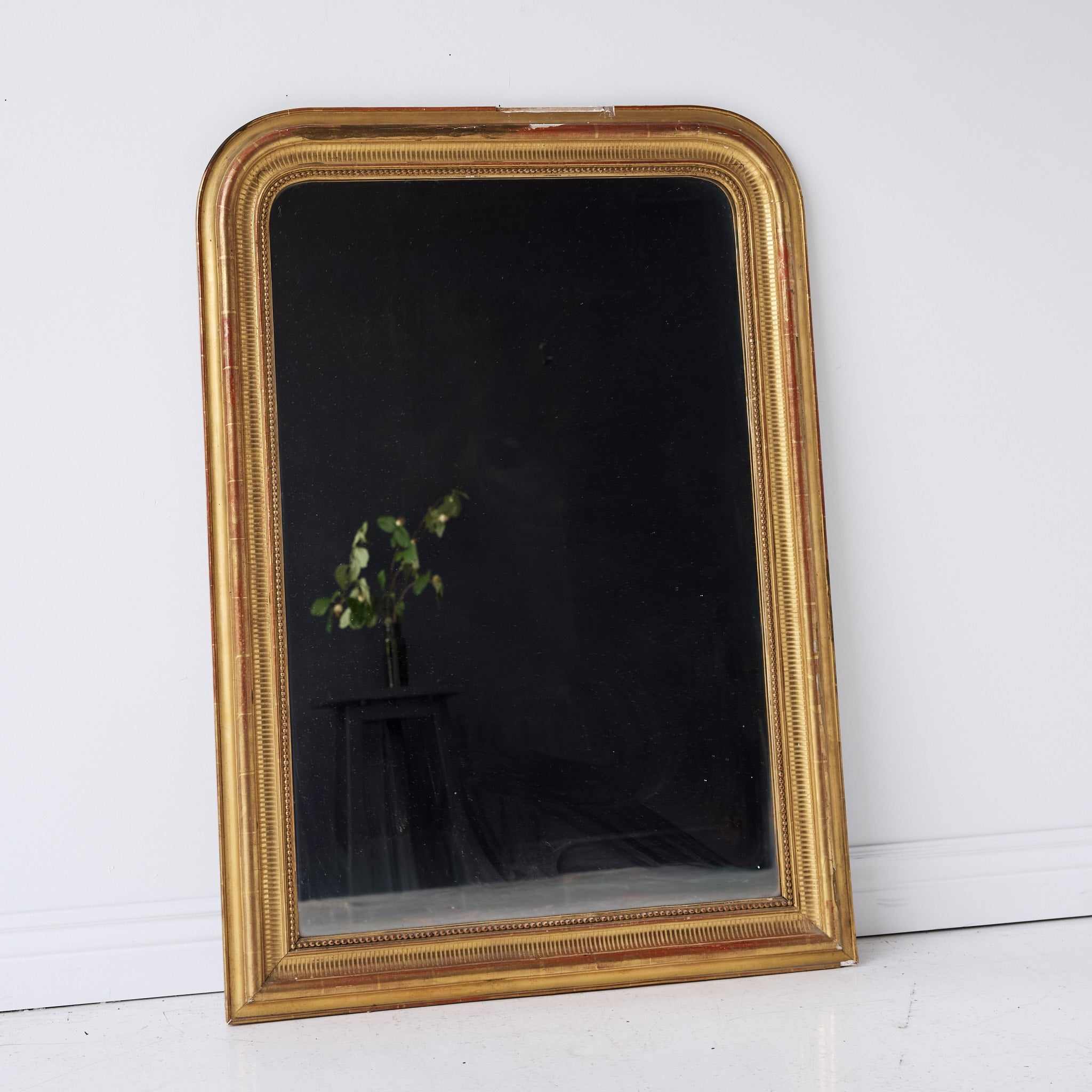 Antique Louis Philippe Mirror with Red Clay Bole | 36 x 50 - elsie green - decor