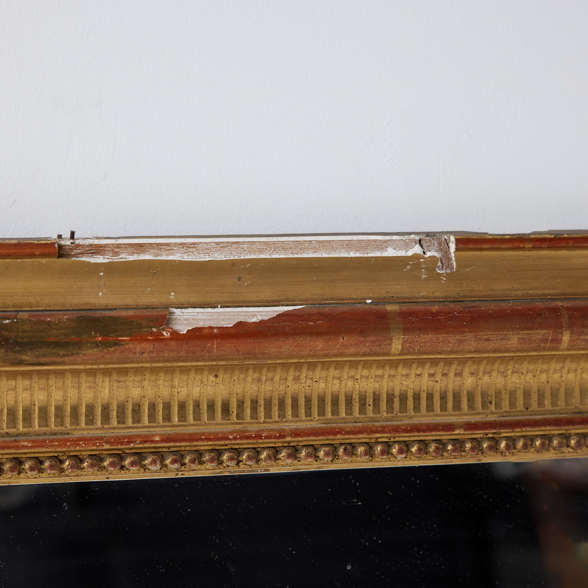 Antique Louis Philippe Mirror with Red Clay Bole | 36 x 50 - elsie green - decor