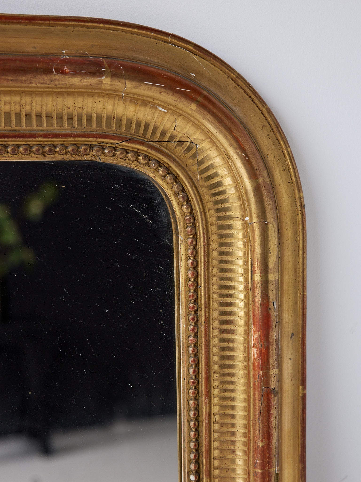 Antique Louis Philippe Mirror with Red Clay Bole | 36 x 50 - elsie green - decor