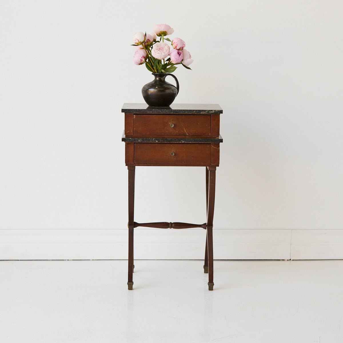Antique Marble Bedside Table - elsie green - Furniture