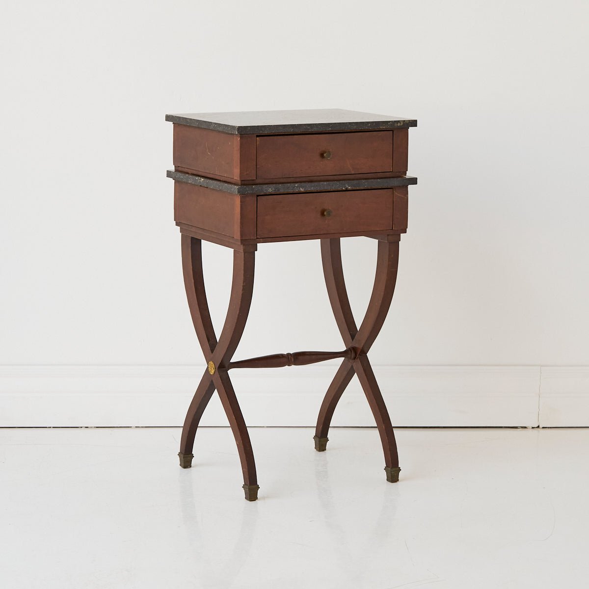 Antique Marble Bedside Table - elsie green - Furniture