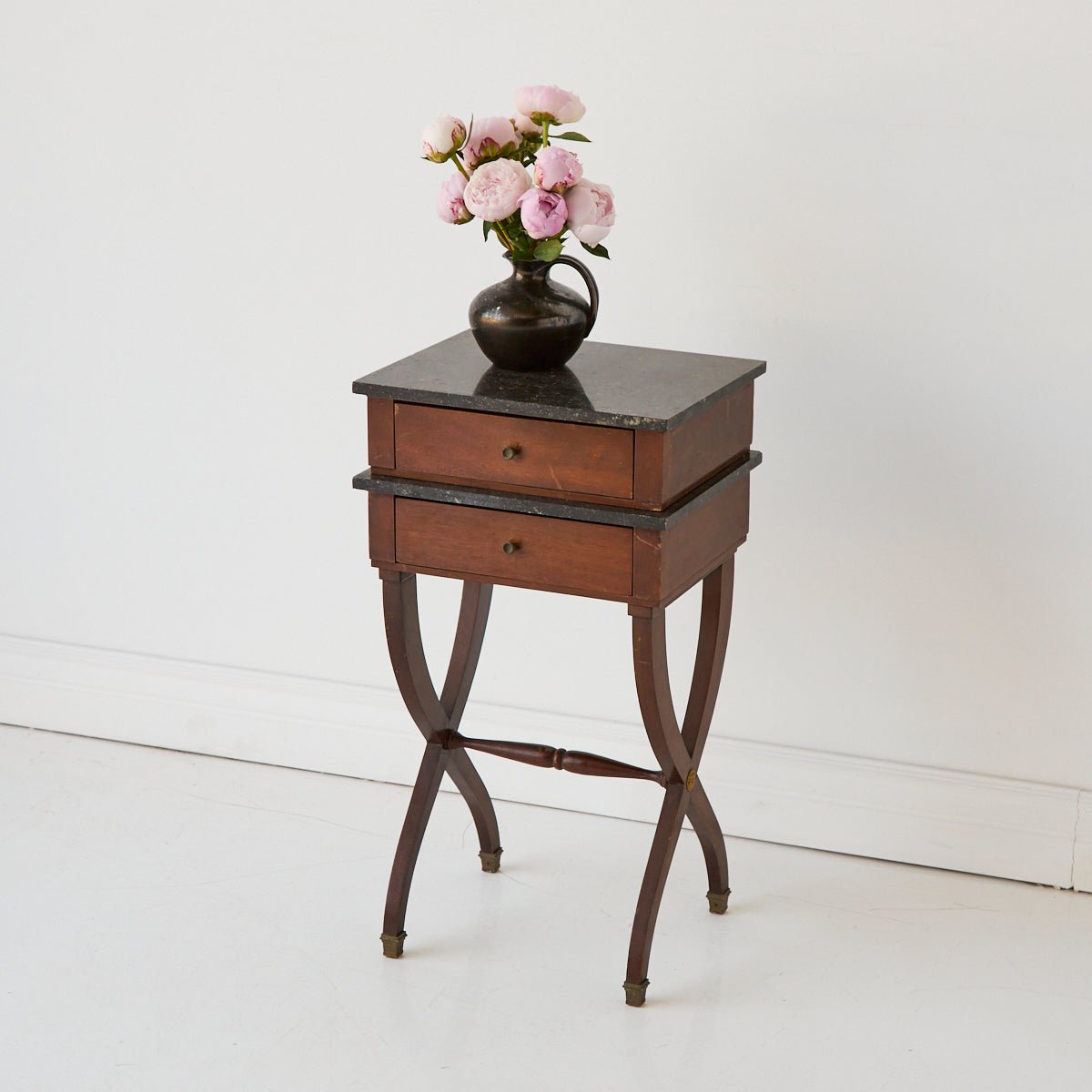 Antique Marble Bedside Table - elsie green - Furniture