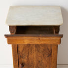 Antique Marble Bedside Table with Book-matched Door - elsie green - furniture