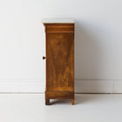 Antique Marble Bedside Table with Book-matched Door - elsie green - furniture