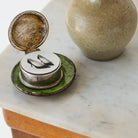 Antique Marble Bedside Table with Book-matched Door - elsie green - furniture