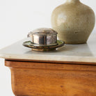 Antique Marble Bedside Table with Book-matched Door - elsie green - furniture