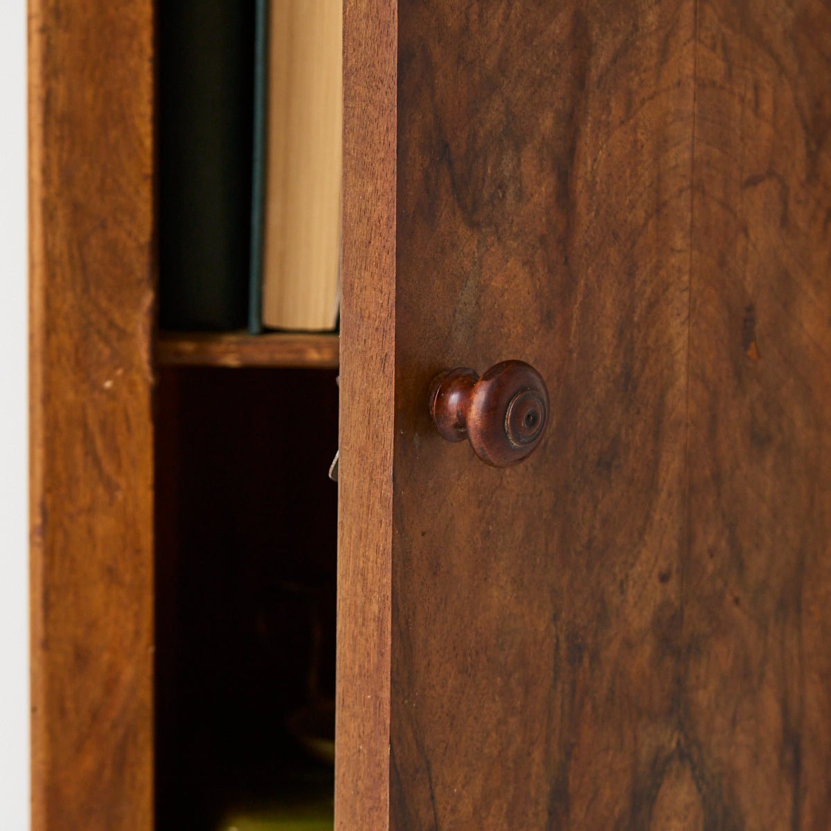 Antique Marble Bedside Table with Book-matched Door - elsie green - furniture