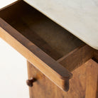 Antique Marble Bedside Table with Book-matched Door - elsie green - furniture