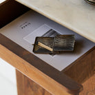 Antique Marble Bedside Table with Book-matched Door - elsie green - furniture