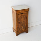 Antique Marble Bedside Table with Book-matched Door - elsie green - furniture