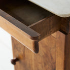 Antique Marble Bedside Table with Book-matched Door - elsie green - furniture