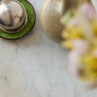Antique Marble Bedside Table with Book-matched Door - elsie green - furniture