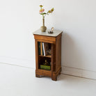 Antique Marble Bedside Table with Book-matched Door - elsie green - furniture