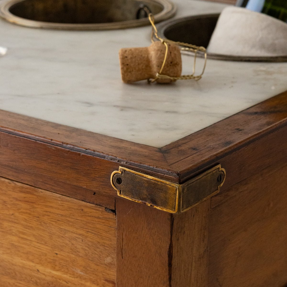 Antique Marble Champagne Table - elsie green - furniture