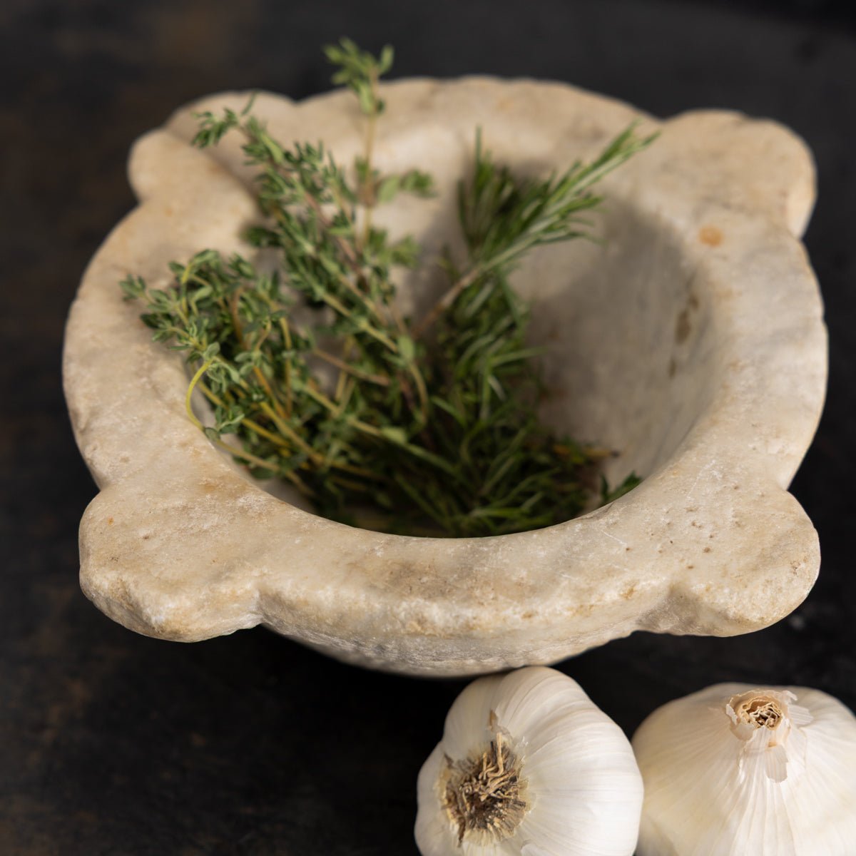 Antique Marble Mortar - elsie green - the french kitchen