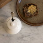 Antique Mustard Pot with Silver Spoon - elsie green - the french kitchen