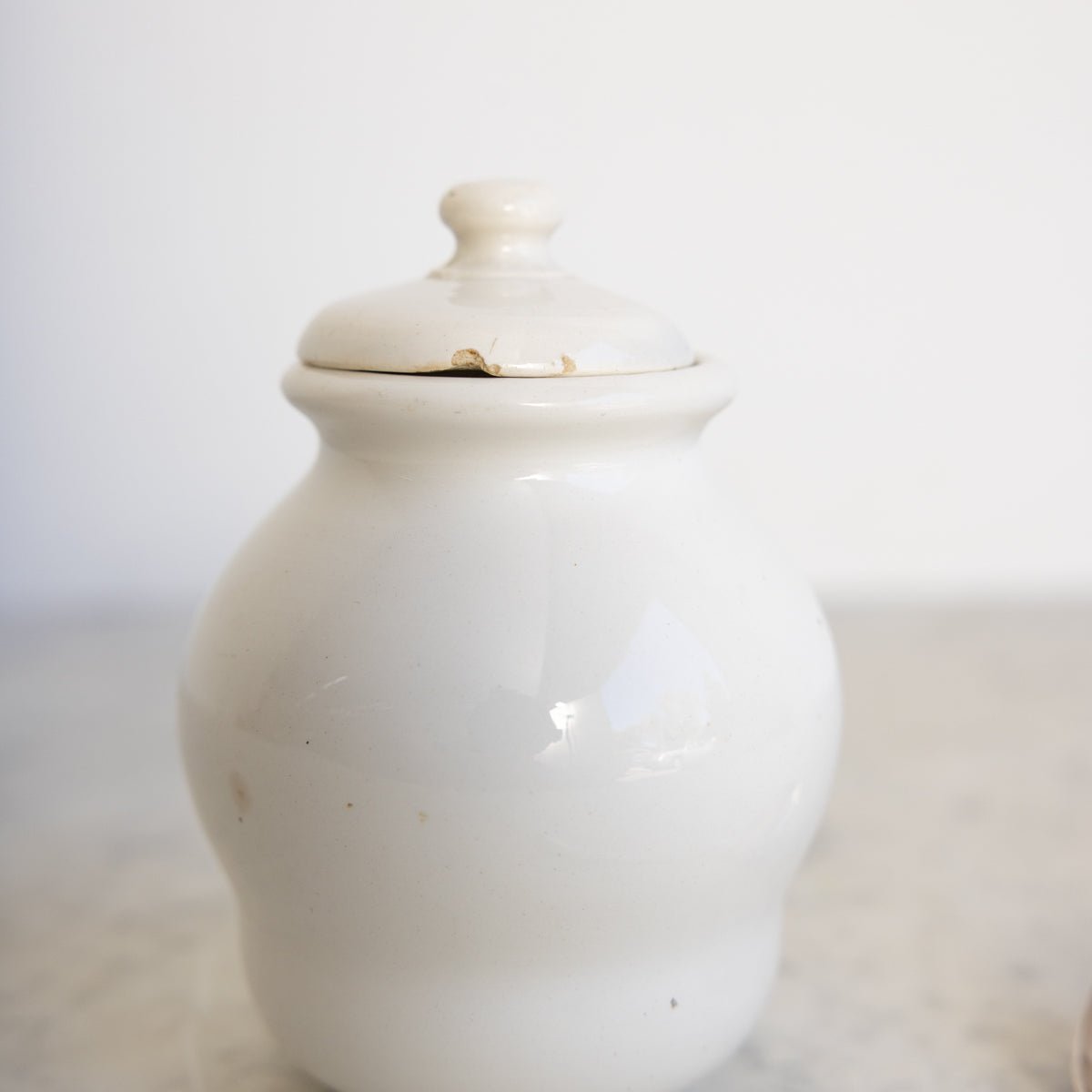 Antique Mustard Pot with Silver Spoon - elsie green - the french kitchen