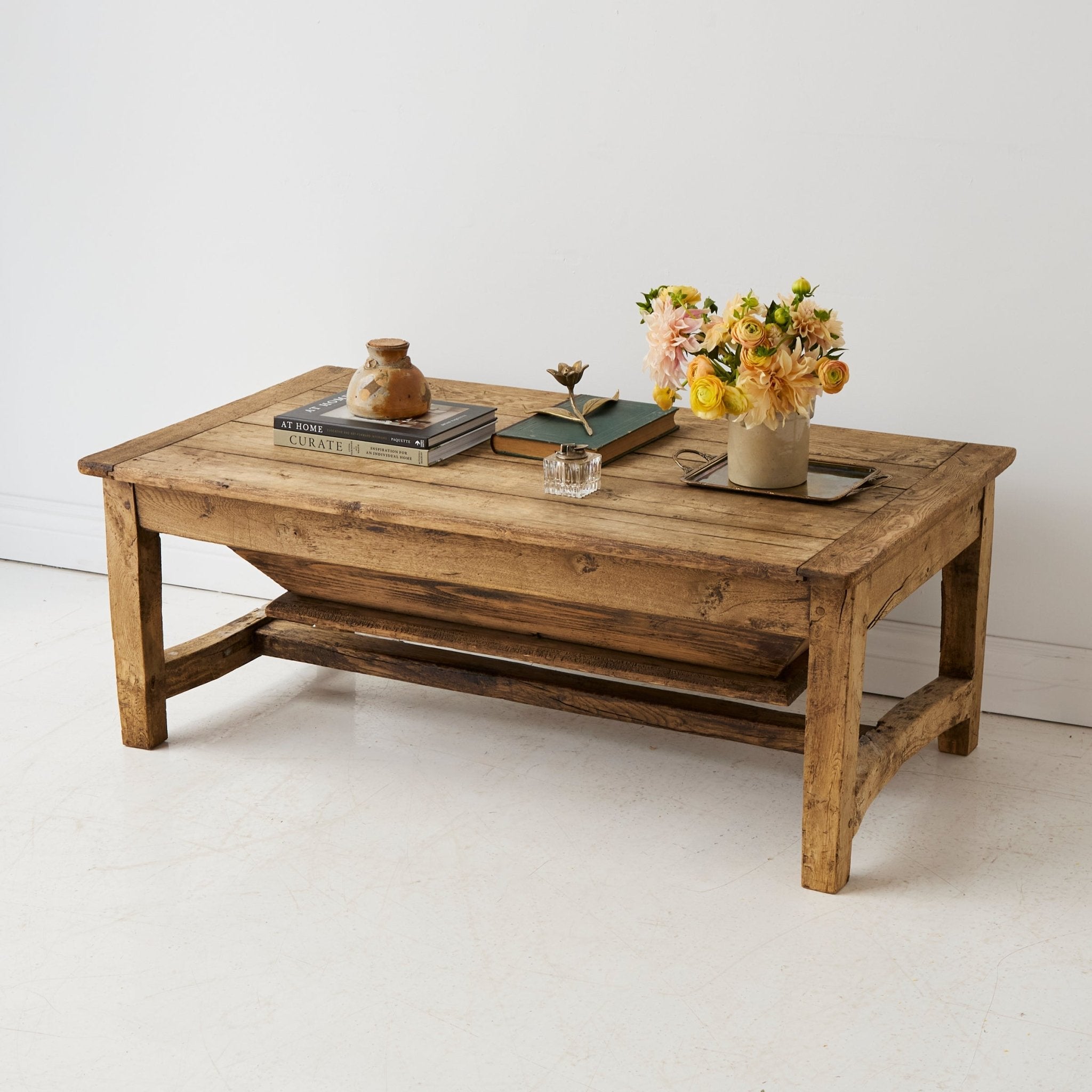 Antique Oak Coffee Table - elsie green - furniture