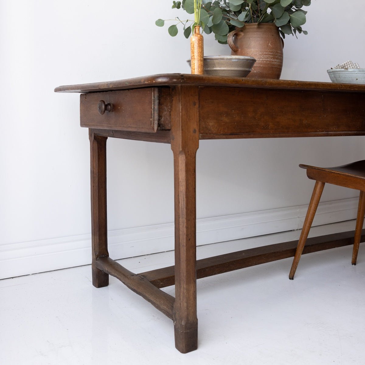 Antique Oak Farm Table - elsie green - furniture