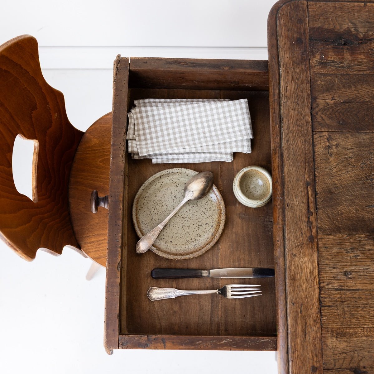 Antique Oak Farm Table - elsie green - furniture